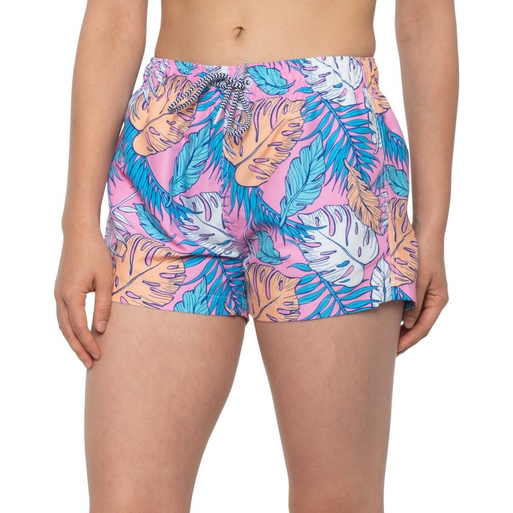 Boardies Women's Pink‎ Tropical Palmtopia Swim Shorts Size XL NEW